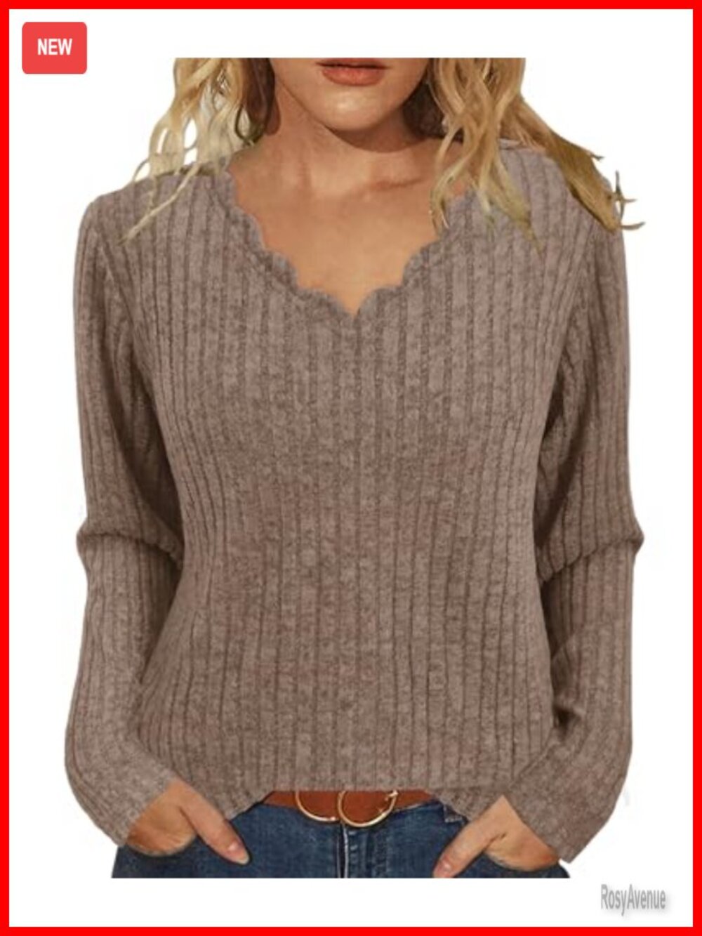 Womens Long Sleeve V Neck Lightweight Tunic Sweater Pullover